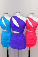 Load image into Gallery viewer, Coral One Shoulder Bodycon Cut Out Tight Homecoming Dress