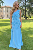 Load image into Gallery viewer, Yellow One Shoulder Floral Sheath Maxi Formal Dress