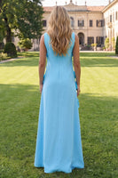 Load image into Gallery viewer, Yellow Boat Neck Floral A Line Long Formal Dress