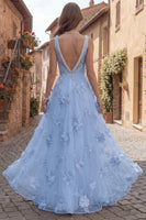 Load image into Gallery viewer, Floral Yellow Beaded Square Neck A Line Long Prom Dress