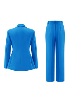 2 Piece Fuchsia Peak Lapel Double Breasted Women Prom Suits