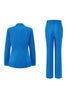 Load image into Gallery viewer, 2 Piece Dark Fuchsia Satin Notched Lapel Women Prom Suits