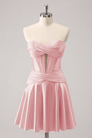 Load image into Gallery viewer, Fuchsia A-Line Sweetheart Corset Short Homecoming Dress