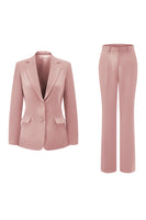 Load image into Gallery viewer, 2 Piece Dark Fuchsia Satin Notched Lapel Women Prom Suits