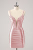 Load image into Gallery viewer, Golden Spaghetti Straps Bodycon Homecoming Dress with Sequins