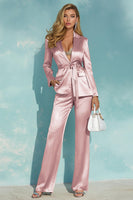 Load image into Gallery viewer, 2 Piece Champagne Satin Notched Lapel Business Suits with Sash