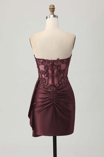 Sparkly Dark Green Sweetheart Short Corset Homecoming Dress