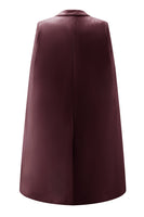 Load image into Gallery viewer, White Satin Peak Lapel Cape Short Work Blazer Dress