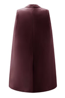 Load image into Gallery viewer, White Satin Peak Lapel Cape Short Work Blazer Dress