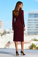 Load image into Gallery viewer, Black Peak Lapels Double Breasted Pencil Midi Blazer Dress