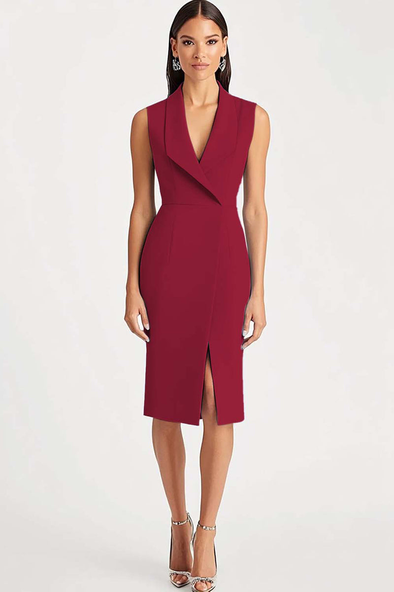 Load image into Gallery viewer, Dusty Rose Shawl Lapel Satin Bodycon Midi Work Blazer Dress