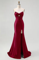 Load image into Gallery viewer, Sparkly Black Mermaid Satin Sweetheart Long Corset Prom Dress with Slit