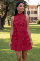Load image into Gallery viewer, Lilac High Neck A Line Short Floral Homecoming Dress