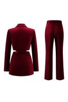 Load image into Gallery viewer, 2 Piece Grey Blue Cut Out Notched Lapel Women Prom Suits