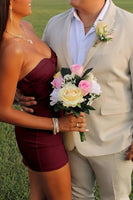 Load image into Gallery viewer, Black Satin Cut Out Tight Strapless Mini Party Dress