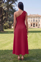 Load image into Gallery viewer, Floral Yellow A Line One Shoulder Maxi Formal Dress