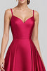 Load image into Gallery viewer, Black A Line Satin Spaghetti Straps Long Formal Dress