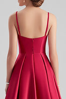 Load image into Gallery viewer, Black A Line Satin Spaghetti Straps Long Formal Dress