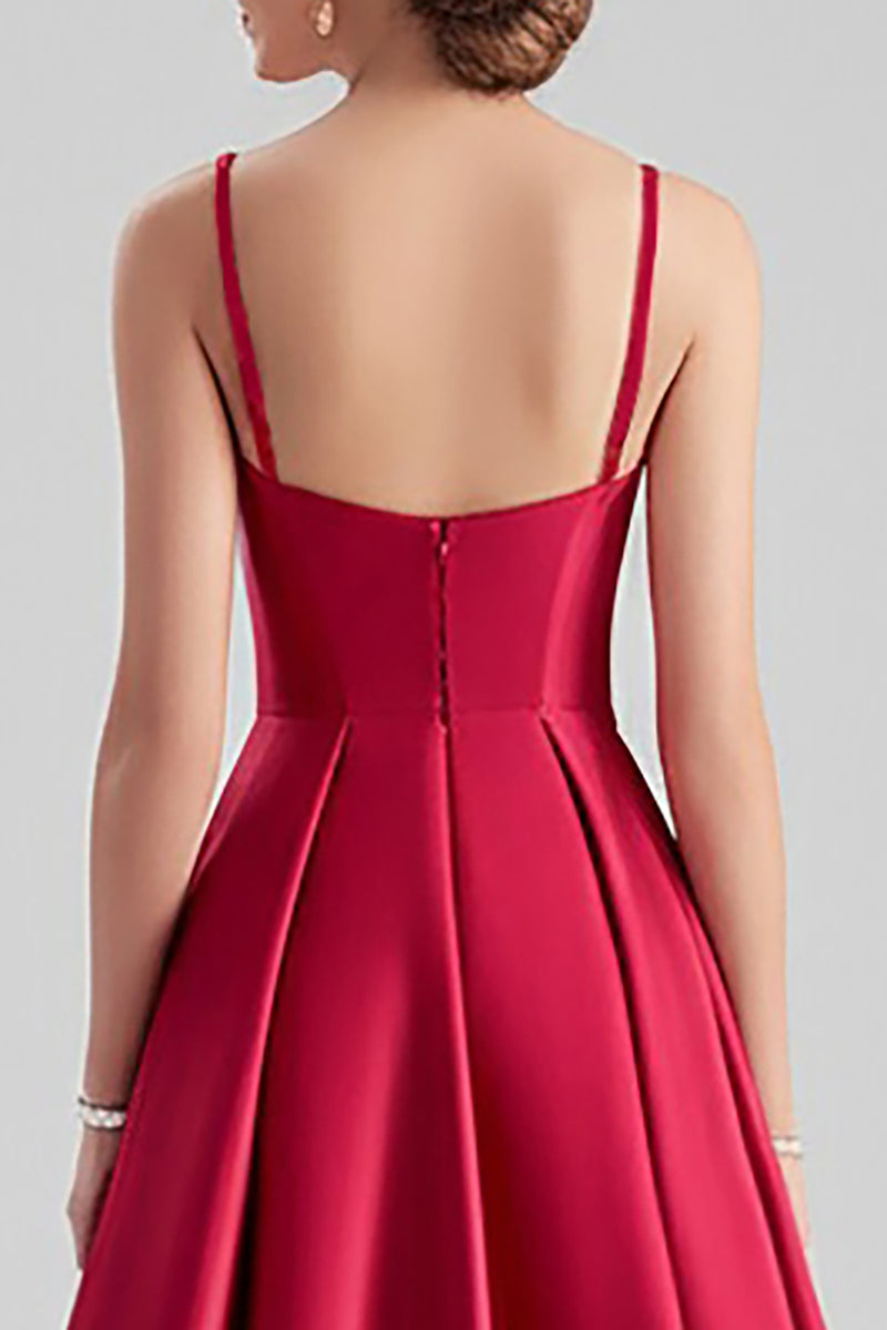 Load image into Gallery viewer, Black A Line Satin Spaghetti Straps Long Formal Dress