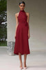 Load image into Gallery viewer, Dusty Sage A Line Satin Halter Long Formal Dress