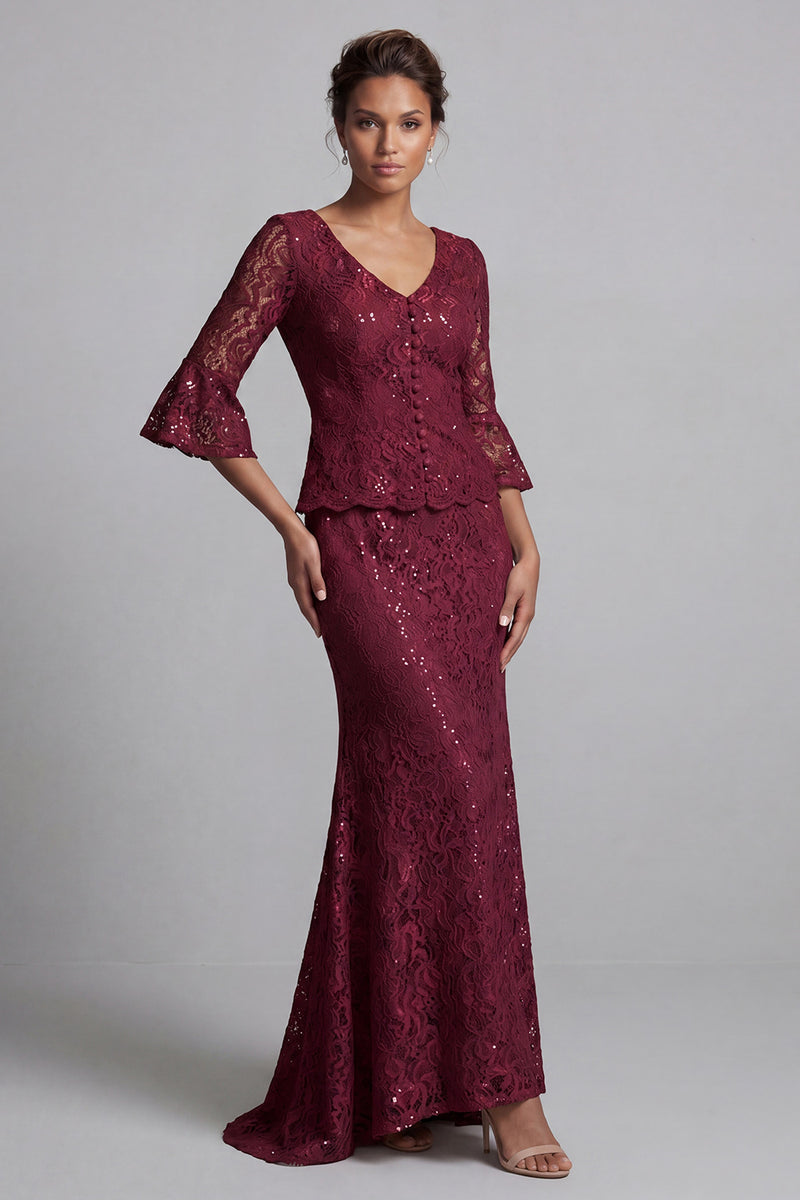 Load image into Gallery viewer, Champagne Mermaid Scoop Long Mother of the Bride Dress with Jacket