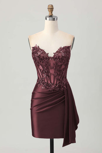 Sparkly Dark Green Sweetheart Short Corset Homecoming Dress