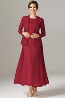 Load image into Gallery viewer, Floral Champagne Satin Mother of the Bride Dress with Sparkly Jacket