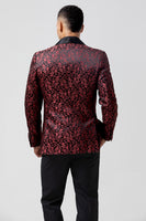 Load image into Gallery viewer, Red Shawl Lapel One Button Jacquard 2 Piece Prom Suits