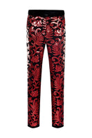 Load image into Gallery viewer, Red Sequins Floral Pattern Men&#39;s 2 Pieces Suits