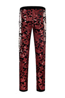 Load image into Gallery viewer, Red Sequins Floral Pattern Men&#39;s 2 Pieces Suits