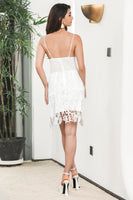 Load image into Gallery viewer, Bodycon Spaghetti Straps Lace Little White Dress