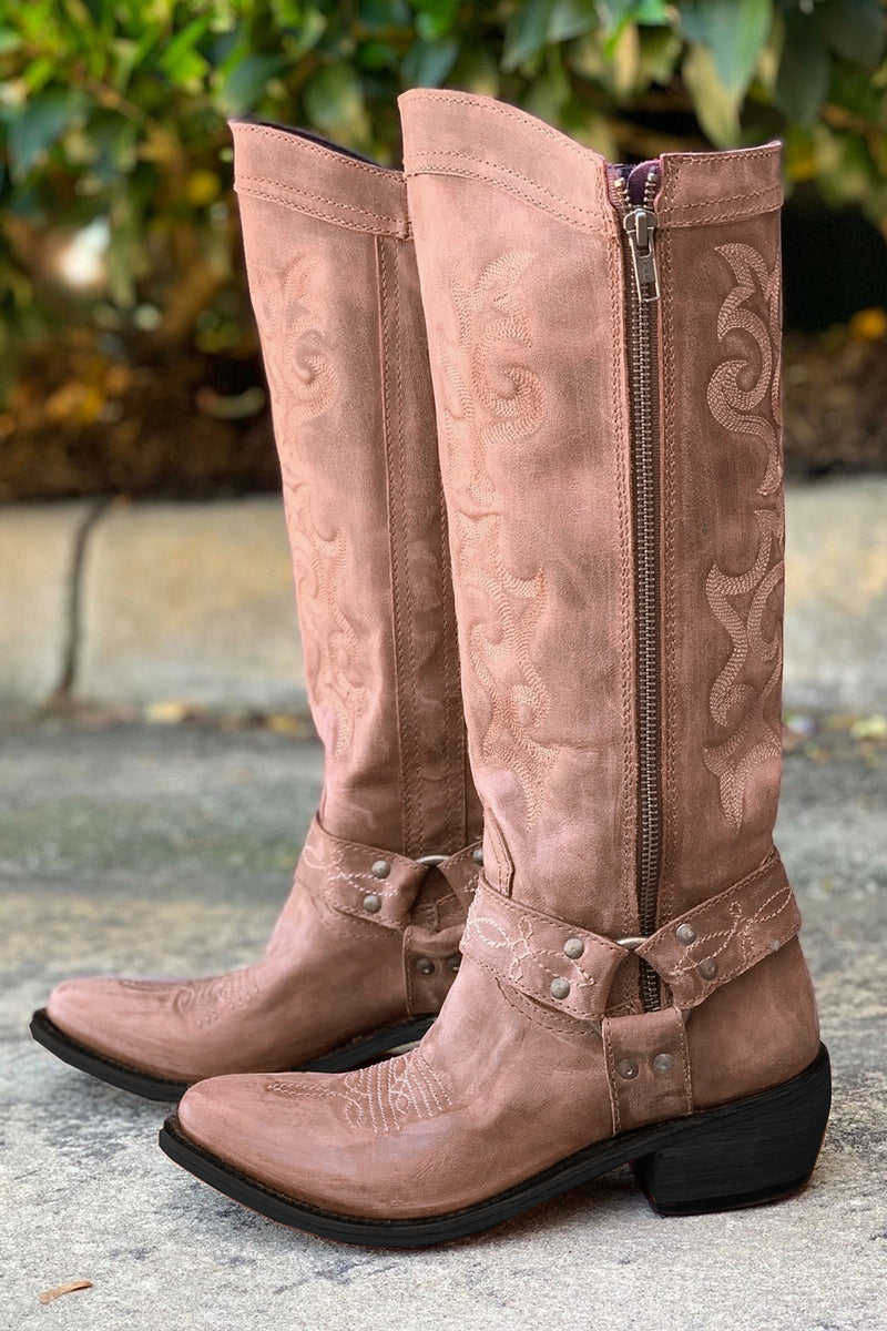 Load image into Gallery viewer, Blue Embroidered Cowgirl Boho Mid Calf Boots