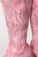 Load image into Gallery viewer, Dusty Rose Embroidered Mid-Calf Boho Cowgirl Boots