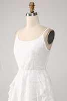 Load image into Gallery viewer, White A-Line Spaghetti Straps Short Graduation Dress