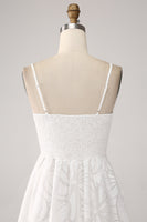 Load image into Gallery viewer, White A-Line Spaghetti Straps Short Graduation Dress