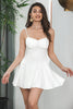 Load image into Gallery viewer, White A-Line Spaghetti Straps Short Graduation Dress
