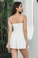 Load image into Gallery viewer, White A-Line Spaghetti Straps Short Graduation Dress