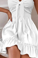 Load image into Gallery viewer, White V-Neck Graduation Dress