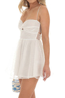 Load image into Gallery viewer, White Spaghetti Straps Graduation Dress
