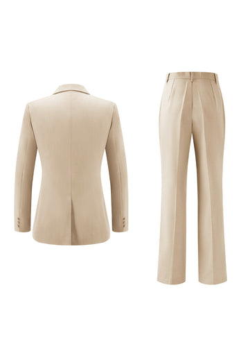 2 Piece Lilac Peak Lapel Long Sleeves Women Prom Suits with Sash