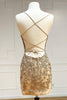 Load image into Gallery viewer, Pink Spaghetti Straps Bodycon Homecoming Dress with Appliques