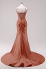 Load image into Gallery viewer, Sparkly Black Corset Spaghetti Straps Prom Dress with Slit