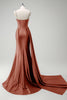 Load image into Gallery viewer, Sparkly Dark Green Sequined Corset Long Satin Prom Dress