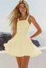 Load image into Gallery viewer, Lilac Pleated Square Neck Mini Graduation Dress