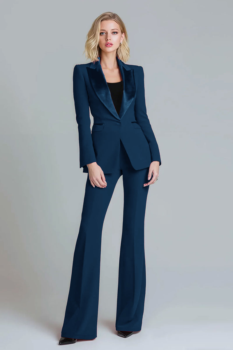 Load image into Gallery viewer, Red 2 Piece Peak Lapel Women Prom Suits with Sleeves