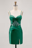 Load image into Gallery viewer, Royal Blue Satin Corset Ruched Tight Short Homecoming Dress with Slit