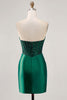 Load image into Gallery viewer, Sparkly Fuchsia Strapless Short Tight Corset Satin Homecoming Dress