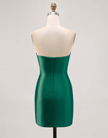 Load image into Gallery viewer, Red Satin Strapless Tight Short Homecoming Dress with Rhinestones