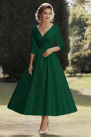Load image into Gallery viewer, A Line Champagne Half Sleeves Long Mother of the Bride Dress
