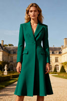 Load image into Gallery viewer, Khaki A Line Peak Lapel Midi Blazer Dress with Button